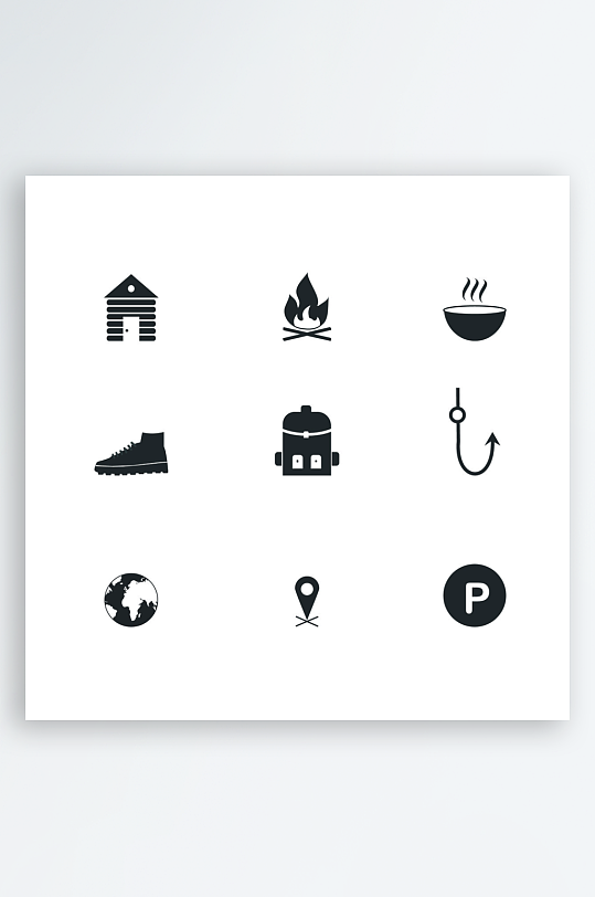 矢量简约小图标设计-众图网