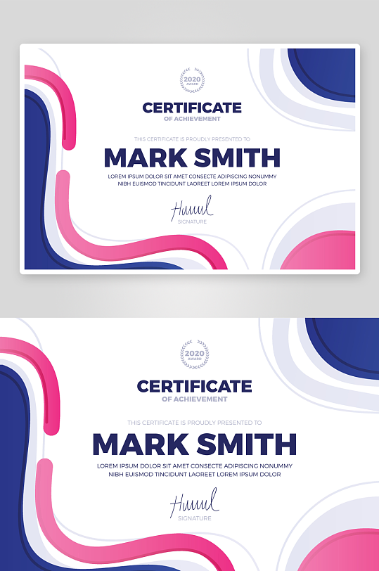 创意矢量荣誉证书模板-众图网