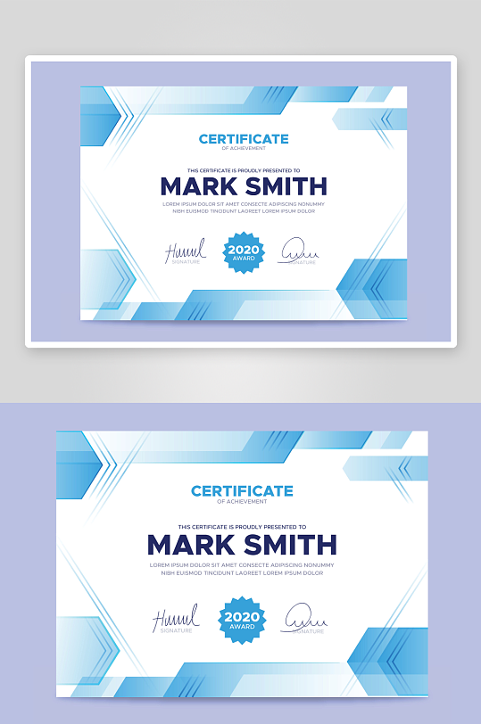 创意矢量荣誉证书模板-众图网