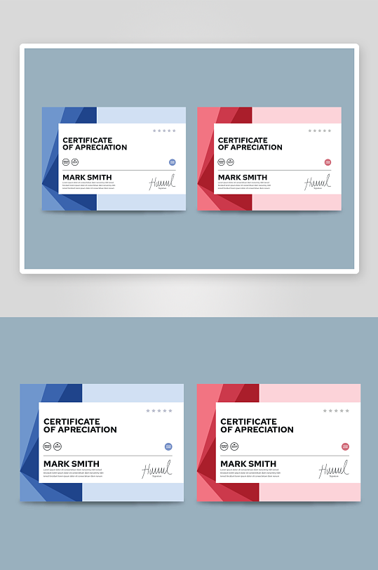 创意矢量荣誉证书模板-众图网