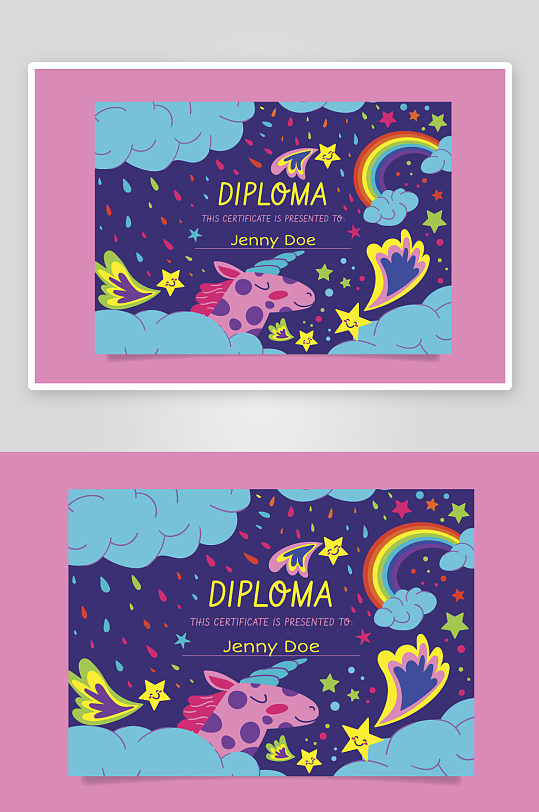 创意矢量荣誉证书模板-众图网