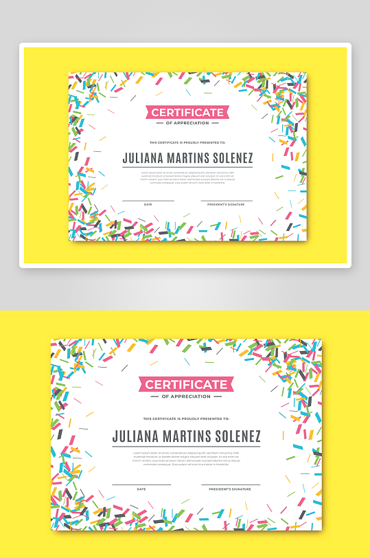 创意矢量荣誉证书模板-众图网