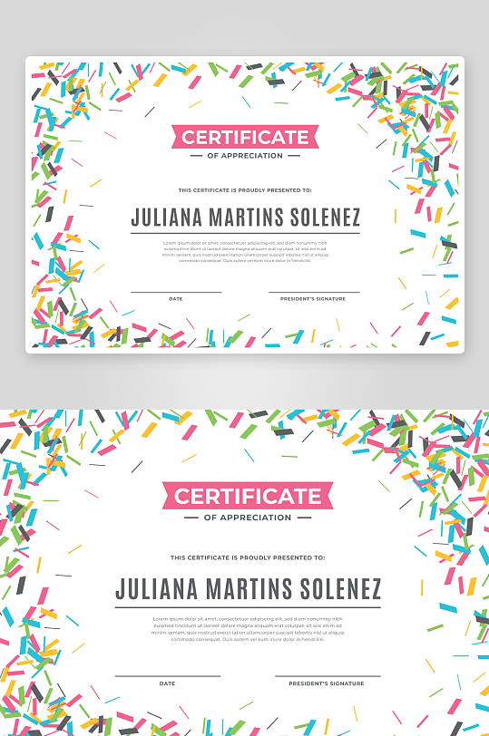 创意矢量荣誉证书模板-众图网