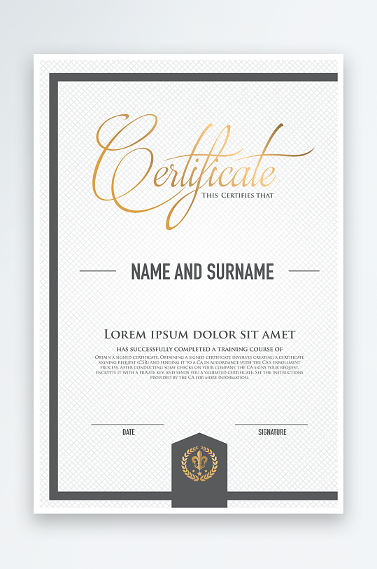 创意矢量荣誉证书模板-众图网