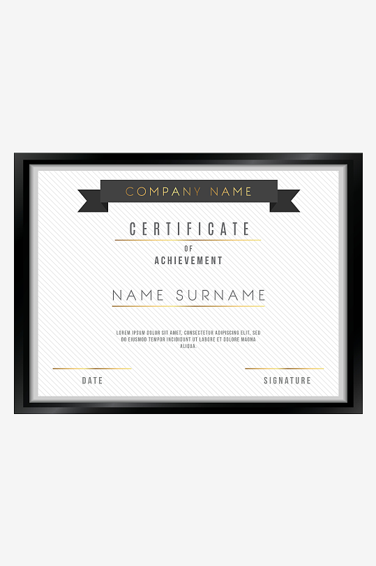 创意矢量荣誉证书模板-众图网