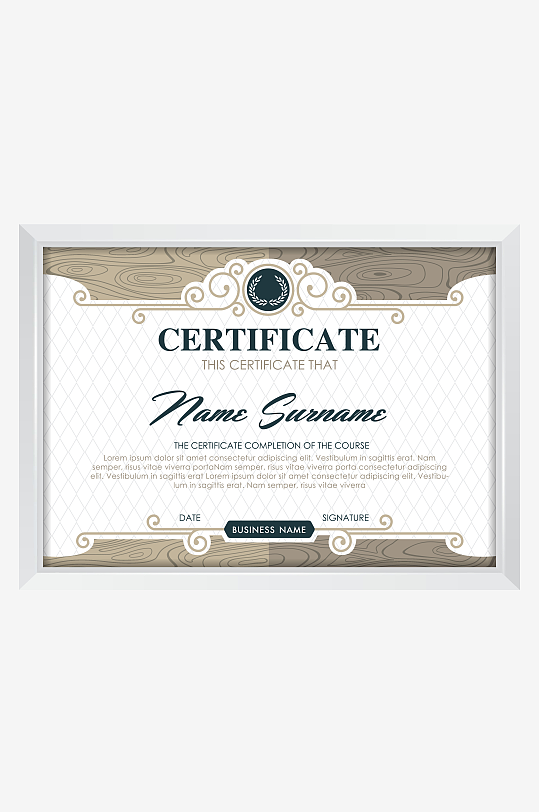 创意矢量荣誉证书模板-众图网