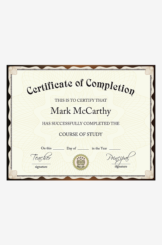 创意矢量荣誉证书模板-众图网