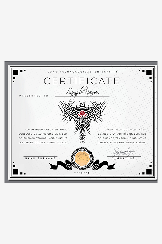 创意矢量荣誉证书模板-众图网