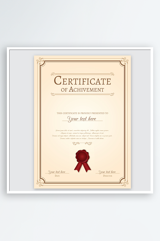 创意矢量荣誉证书模板-众图网