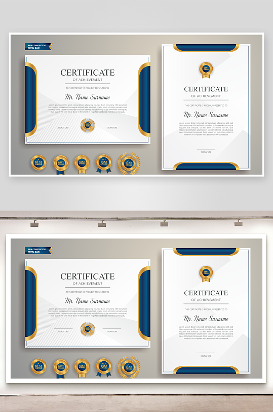 创意矢量荣誉证书模板-众图网