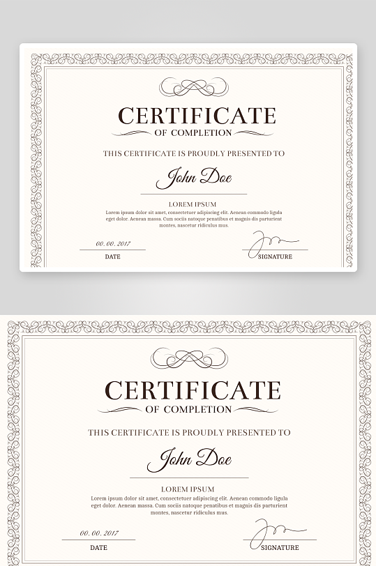 创意矢量荣誉证书模板-众图网