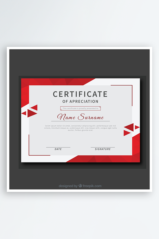 创意矢量荣誉证书模板-众图网