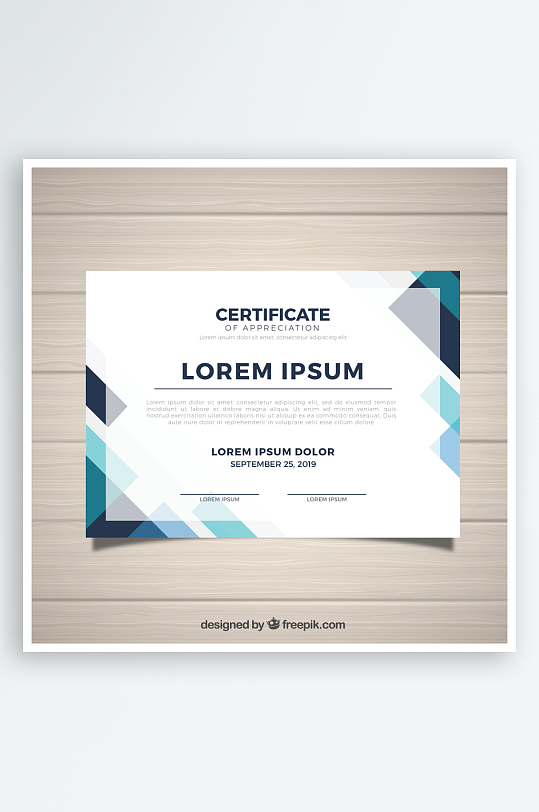 创意矢量荣誉证书模板-众图网