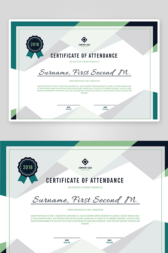 创意矢量荣誉证书模板-众图网
