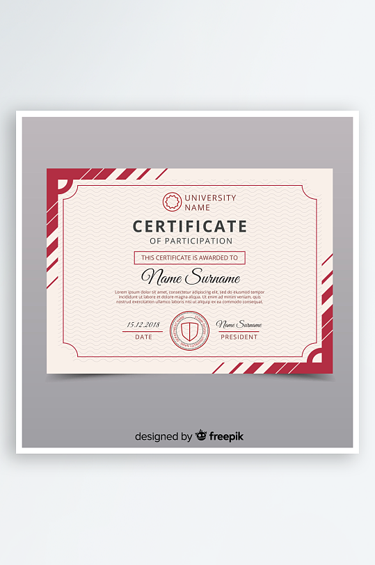 创意矢量荣誉证书模板-众图网