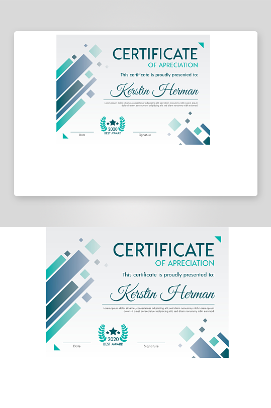 创意矢量荣誉证书模板-众图网