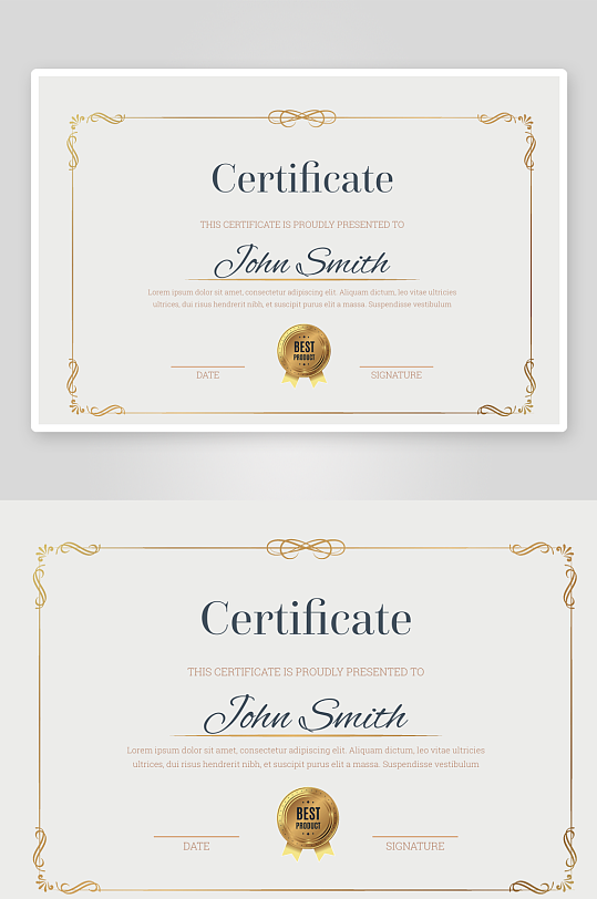 创意矢量荣誉证书模板-众图网