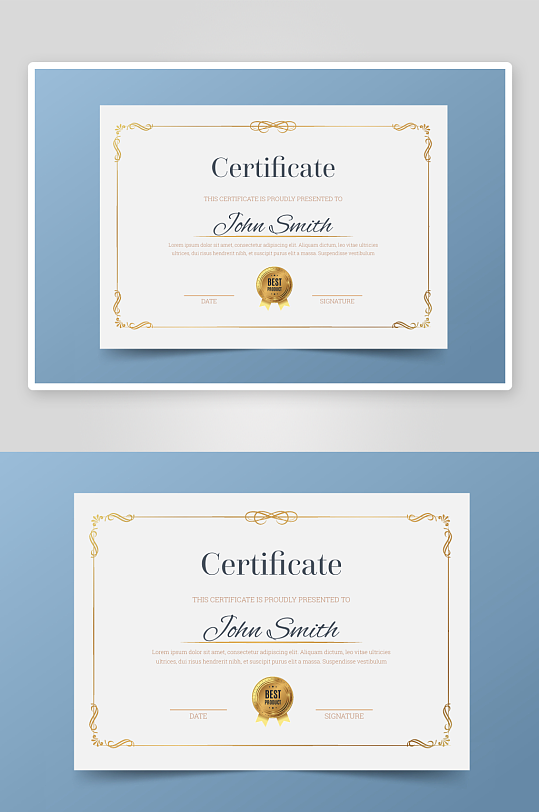 创意矢量荣誉证书模板-众图网