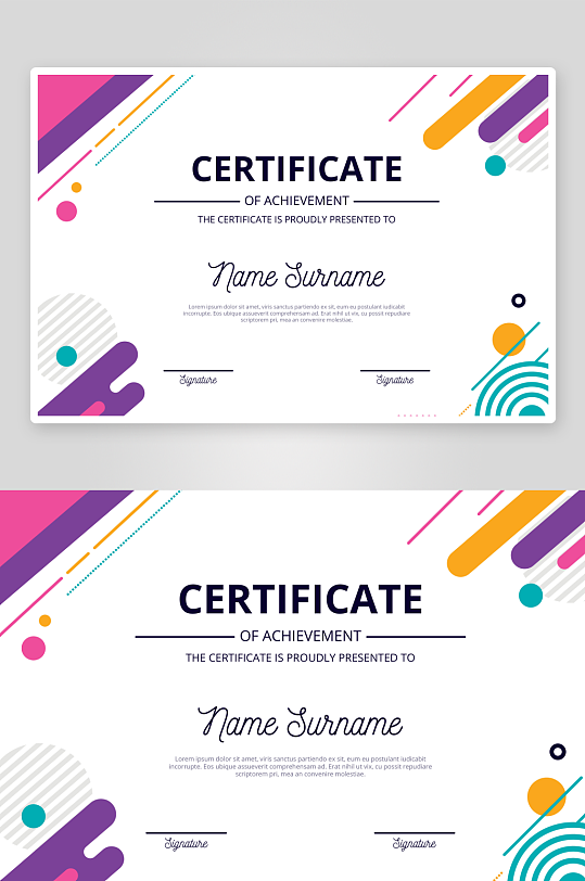 创意矢量荣誉证书模板-众图网