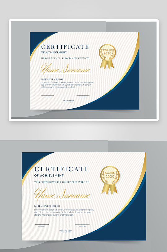 创意矢量荣誉证书模板-众图网