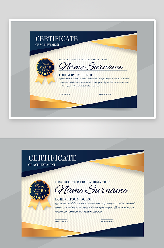 创意矢量荣誉证书模板-众图网