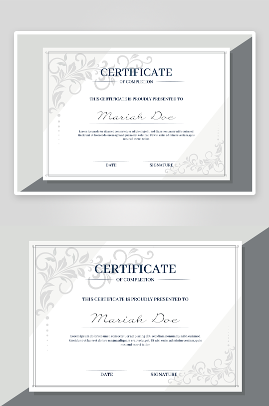 创意矢量荣誉证书模板-众图网