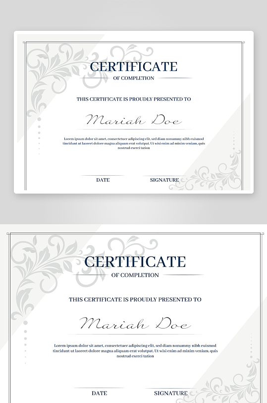 创意矢量荣誉证书模板-众图网