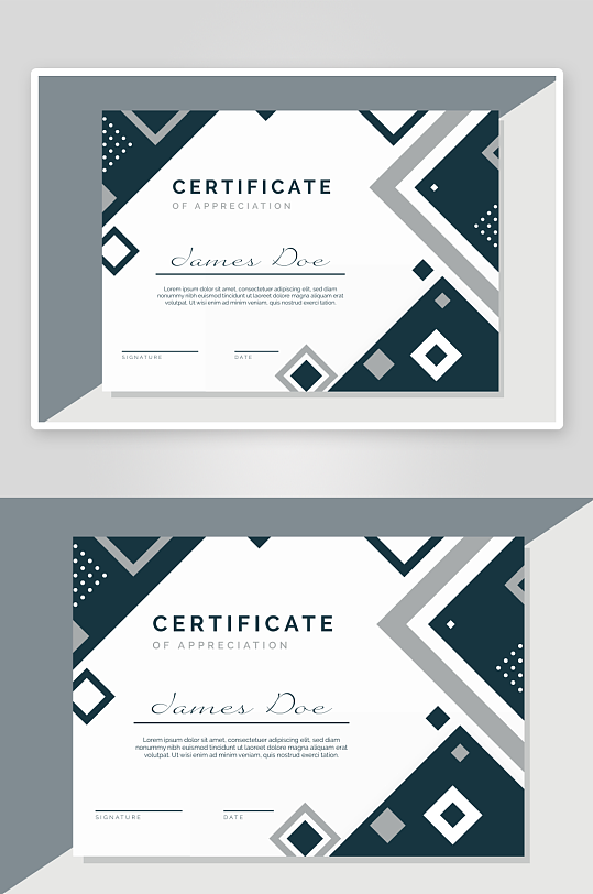 创意矢量荣誉证书模板-众图网