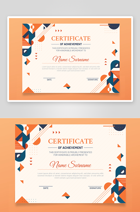 创意矢量荣誉证书模板-众图网