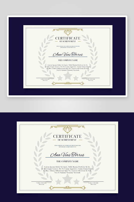 创意矢量荣誉证书模板-众图网