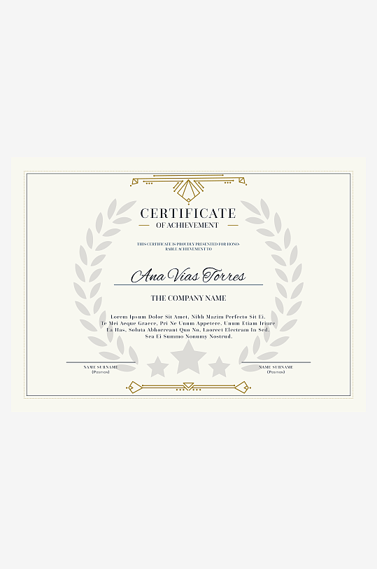 创意矢量荣誉证书模板-众图网