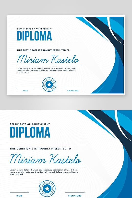 创意矢量荣誉证书模板-众图网