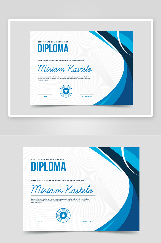 创意矢量荣誉证书模板-众图网