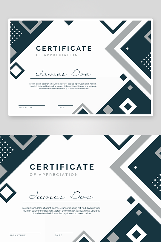 创意矢量荣誉证书模板-众图网