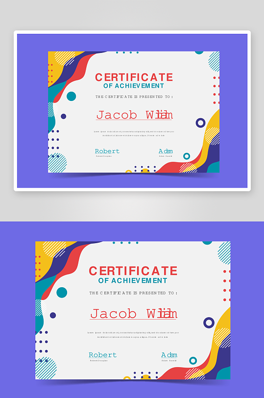 创意矢量荣誉证书模板-众图网