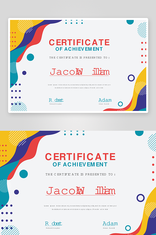 创意矢量荣誉证书模板-众图网