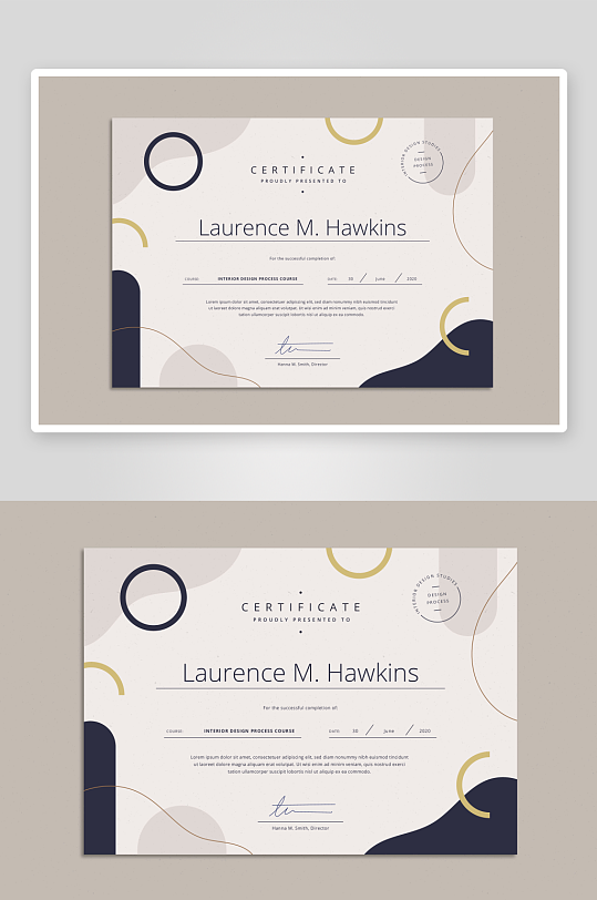 创意矢量荣誉证书模板-众图网