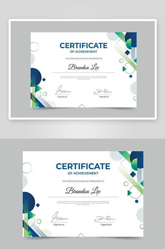 创意矢量荣誉证书模板-众图网