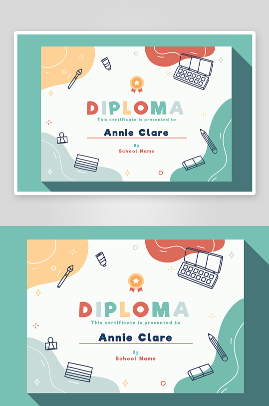 创意矢量荣誉证书模板-众图网