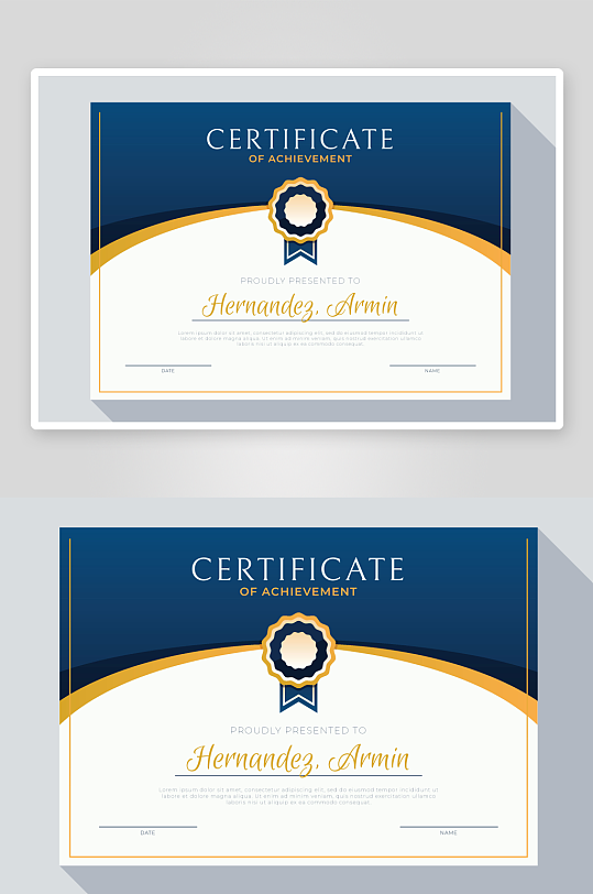 创意矢量荣誉证书模板-众图网