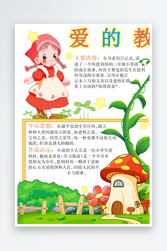 创意卡通主题读书小报-众图网