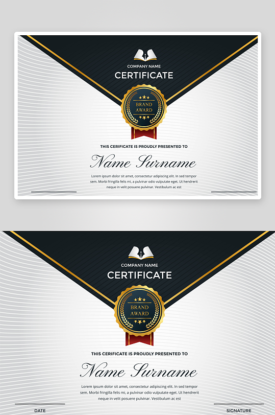 创意矢量幼儿园证书模板-众图网