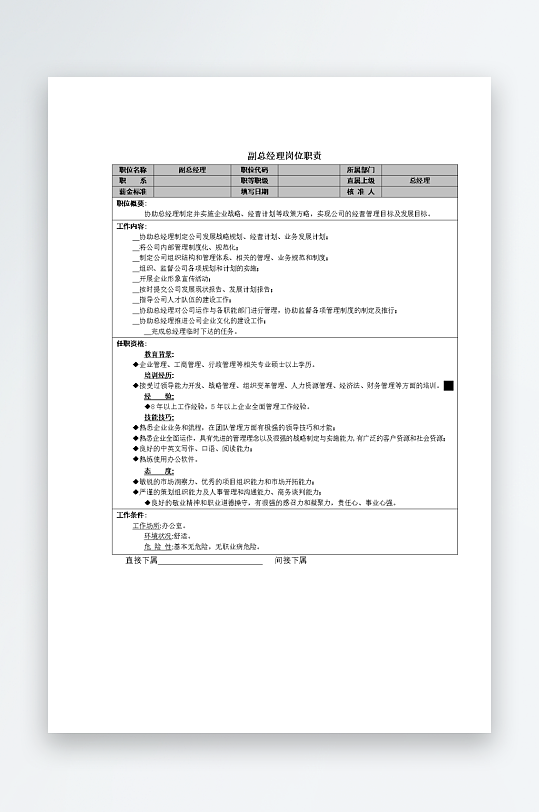 公司员工岗位职责模板-众图网
