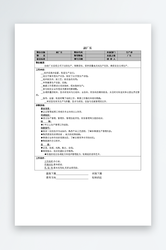 公司员工岗位职责模板-众图网
