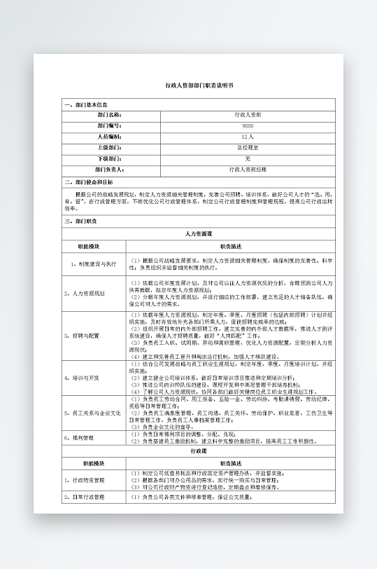 公司员工岗位职责模板-众图网