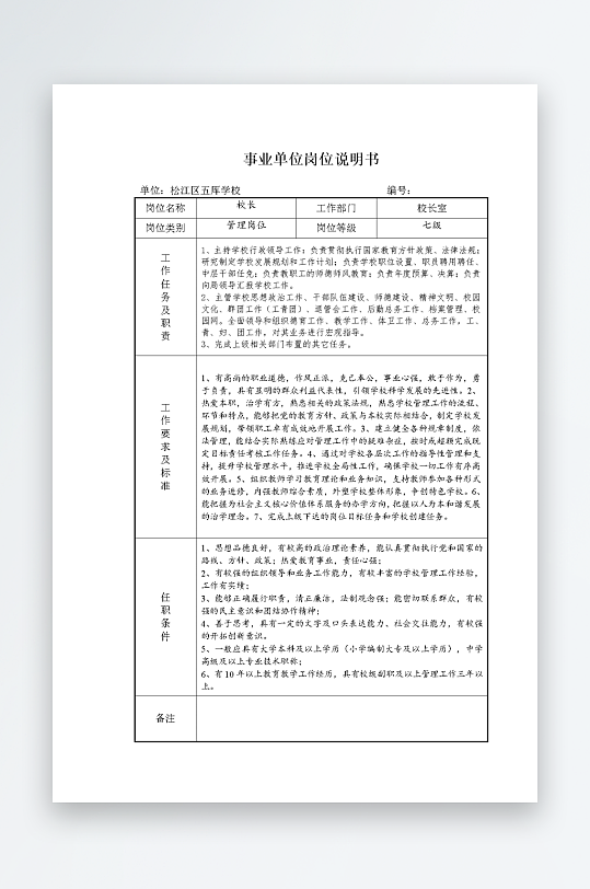 公司员工岗位职责模板-众图网