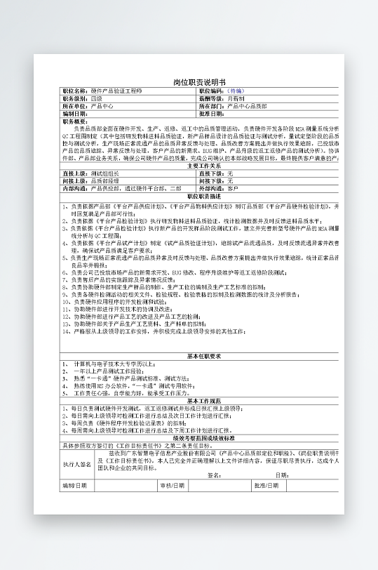 公司员工岗位职责模板-众图网