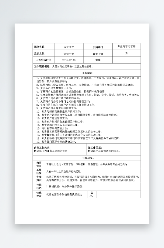 公司员工岗位职责模板-众图网