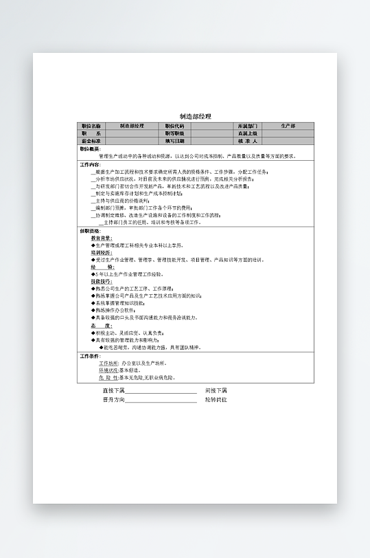 公司员工岗位职责模板-众图网