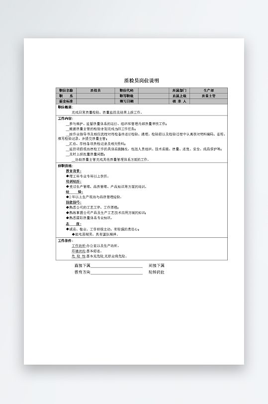 公司员工岗位职责模板-众图网